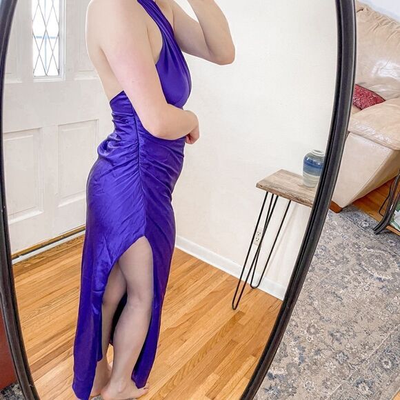 The Sei Cross Wrap Halter Midi Dress in Violet 6 - Picture 5 of 8